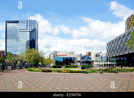 Hyatt Hotel, le Symphony Hall et la bibliothèque de Centenary Square, Birmingham, Angleterre, Royaume-Uni, Europe de l'Ouest. Banque D'Images