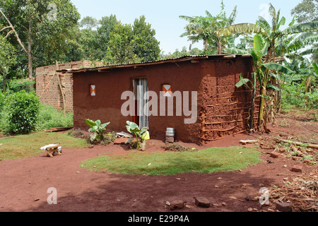 Détail d'un village traditionnel près de chutes de Bujagali en Ouganda (Afrique) Banque D'Images