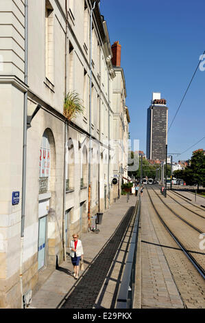 France, Loire Atlantique, Nantes, capitale verte européenne 2013, Cours Olivier de Clisson sur l'ancienne île Feydeau et la Tour Banque D'Images