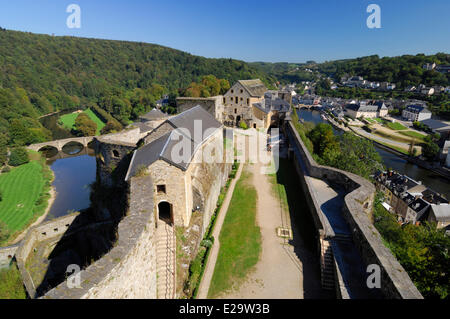 Belgique, Wallonie, bouillon, Château, vue sur la ville depuis les remparts Banque D'Images