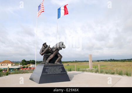 France, Manche, Pouppeville, Utah Beach, mémorial des officiers américains tombés d'Utah Beach Banque D'Images