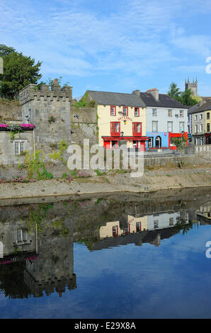 L'Irlande, comté de Kilkenny, Kilkenny, banques de Nore river Banque D'Images