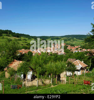 La Roumanie, la Transylvanie, le village et la citadelle de Valea Viilor, partie de villages avec églises fortifiées de Transylvanie, répertorié comme Banque D'Images