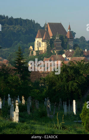 La Roumanie, la Transylvanie, le village et de la citadelle de Biertan, partie de villages avec églises fortifiées de Transylvanie, répertorié comme Banque D'Images