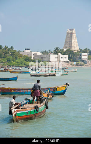 L'Inde, l'Etat du Tamil Nadu, Rameswaram est une des villes saintes de l'Inde et un important lieu de pèlerinage pour les Shaivites et Banque D'Images