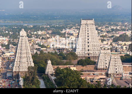 L'Inde, l'Etat du Tamil Nadu, Tiruvannamalai, Arunachaleswarar temple où Shiva est vénéré sous la forme du feu, est un important Banque D'Images