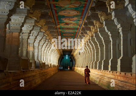L'Inde, l'Etat du Tamil Nadu, Rameswaram, Ramanatha Swami Temple Banque D'Images