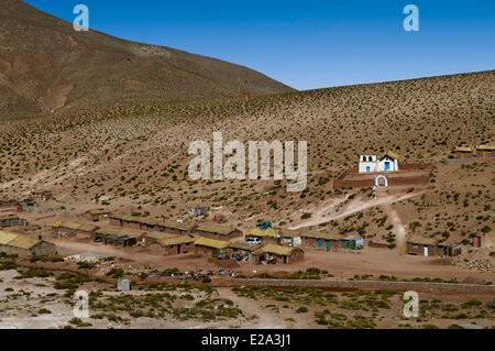 Région d'Antofagasta, Chili, Andes, Altiplano, village de Machuca andine Banque D'Images