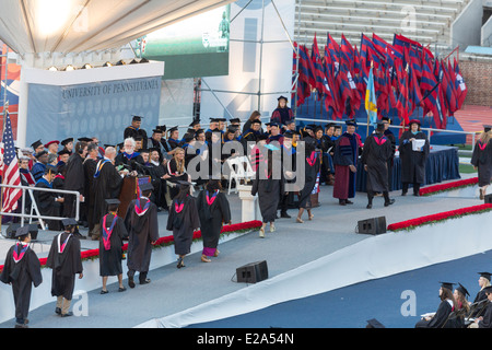 Cérémonie pour les étudiants en sciences humaines de l'Université de Pennsylvanie, Franklin Field Stadium, Philadelphie, USA Banque D'Images