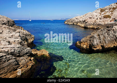 France, Bouches du Rhône, Marseille, capitale européenne de la culture 2013, 8ème arrondissement, quartier Les Calanques, cap Croisette Banque D'Images