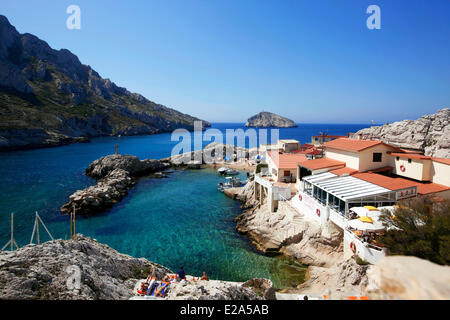 France, Bouches du Rhône, Marseille, capitale européenne de la culture 2013, 8ème arrondissement, quartier Les Calanques, cap Croisette, Baie Banque D'Images