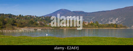 France, Savoie, Lac d'Aiguebelette (Aiguebelette le lac) près de Chambéry Banque D'Images