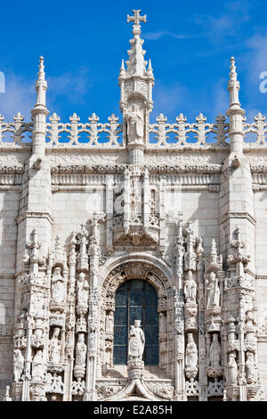 Portugal, Lisbonne, quartier de Belem, le monastère des Hiéronymites (Mosteiro dos Jeronimos), classée au Patrimoine Mondial de l'UNESCO Banque D'Images