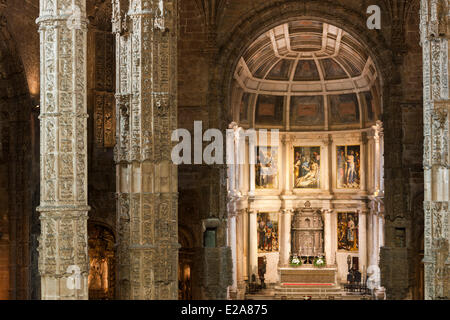 Portugal, Lisbonne, quartier de Belem, le monastère des Hiéronymites (Mosteiro dos Jeronimos), classé au Patrimoine Mondial de l'UNESCO, le Banque D'Images