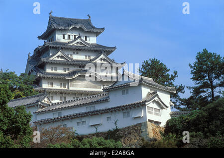 Le Japon, l'île de Honshu, la région de Kinki, Himeji, Himeji jo Château classé au Patrimoine Mondial par l'UNESCO Banque D'Images
