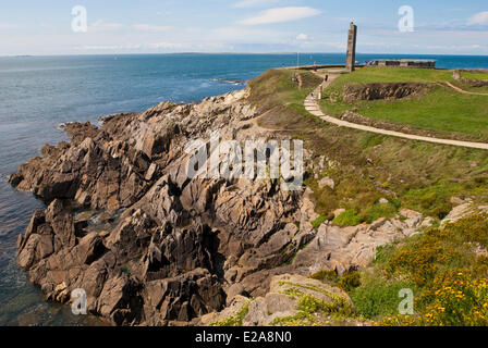 Plougonvelin, Finistère, France, arrêt sur El Camino de Santiago, la Pointe Saint Mathieu, national memorial aux marins qui sont morts pour Banque D'Images