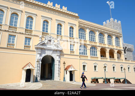 Principauté de Monaco, Monaco, Place du Palais (place du Palais), palais royal Banque D'Images