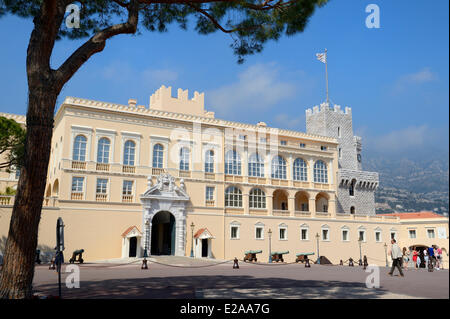 Principauté de Monaco, Monaco, Place du Palais (place du Palais), palais royal Banque D'Images