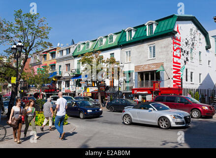 Canada, Québec, Montréal, Quartier Latin, rue Saint Denis Banque D'Images
