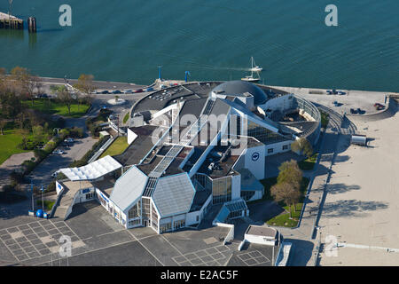 La France, Pas de Calais, Boulogne sur Mer, Nausicaa, Centre National de la mer, aquarium géant (vue aérienne) Banque D'Images