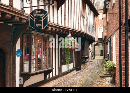 Quartier historique de St John's Alley avec 16C bâtiments à pans de bois à Devizes UK Banque D'Images