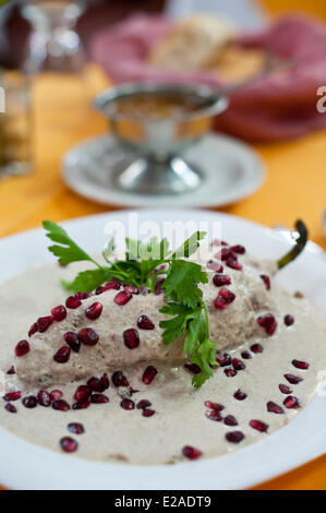 Mexico, District Fédéral, Mexico, le restaurant Hosteria de Santo Domingo, les Chiles en nogada est le plat typique de Banque D'Images