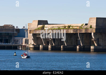 France, Morbihan, Lorient, la base des sous-marins Keroman Banque D'Images