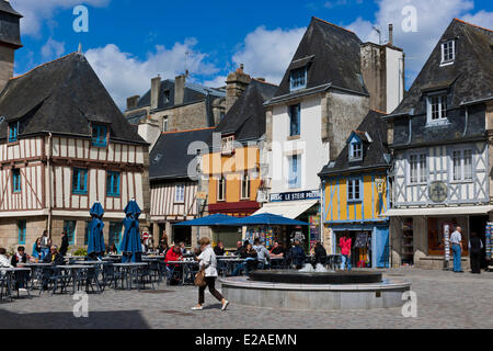 La France, Finistère, Quimper, maisons médiévales sur la place Terre au Duc Banque D'Images