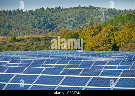 La France, Var, Vinon sur verdon, à effet photovoltaïque Banque D'Images