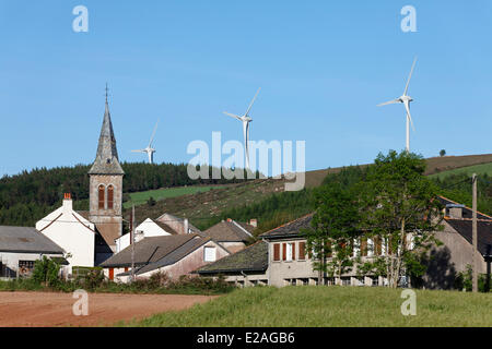 La France, l'Aveyron, éoliennes près de la Bouloc, Levezou plateau Banque D'Images