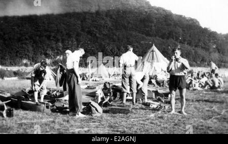 Camp de jeunes dans le 1930th en Allemagne. Banque D'Images