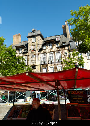 France, Bretagne, caractéristique : la combinaison en Bretagne d'Olivier Roellinger, le marché du Mourillon Banque D'Images