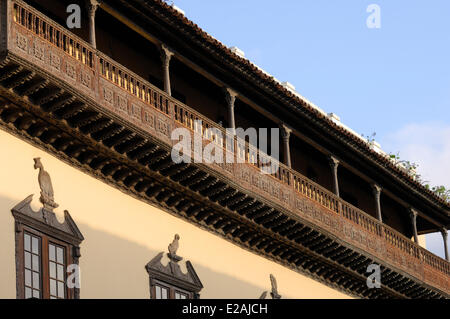 L'Espagne, Iles Canaries, Tenerife, La Orotava, La Casa de los Balcones, house museum avec balcons en suspens Banque D'Images