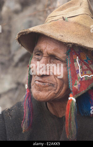 Au Pérou, la Cordillère Carabaya, gamme Sinakara, Cuzco Province, Q'ero les populations autochtones, les descendants d'Incas, Hatun Banque D'Images