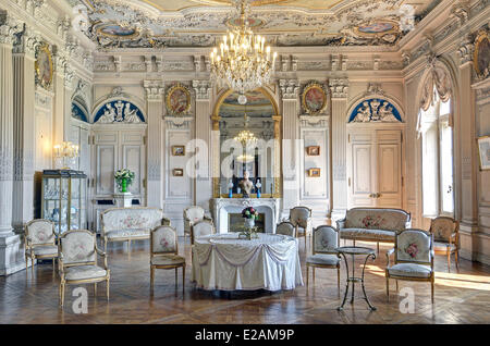 France, Seine et Marne, le château de Ferrières en Brie, la Chambre Louis XVI Banque D'Images