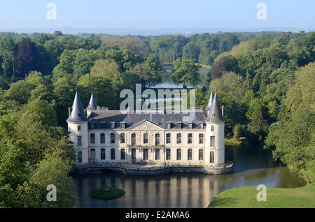 La France, l'Oise, d'Ermenonville, le château d'Ermenonville (vue aérienne) Banque D'Images