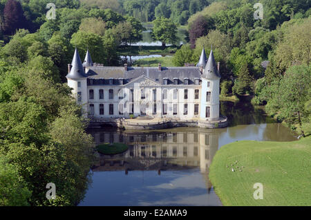 La France, l'Oise, d'Ermenonville, le château d'Ermenonville (vue aérienne) Banque D'Images