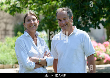 La France, l'Hérault, Saint Aunes, Château les Mazes, propriétaires de domaine Dorothee et Bernard Bouchet Banque D'Images