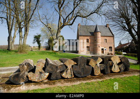 La France, l'Aisne, Saint Michel en Thierache, Provost's house datant du 16e siècle Banque D'Images