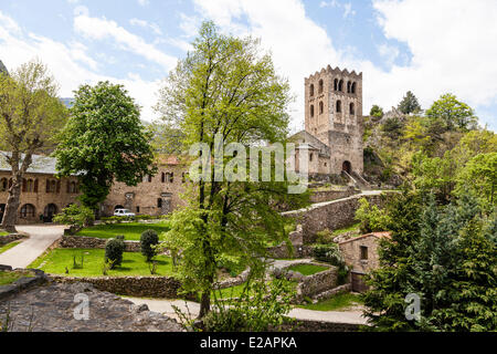 France, Pyrénées Orientales, Casteil, Saint Martin du Canigou abbaye Banque D'Images