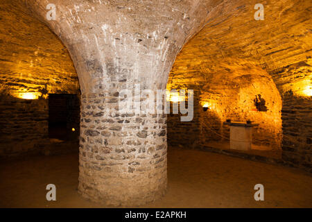 France, Pyrénées Orientales, Codalet, Saint Michel de Cuxa abbaye, la crypte Banque D'Images