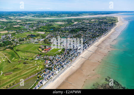 France, Manche, Agon Coutainville (vue aérienne) Banque D'Images