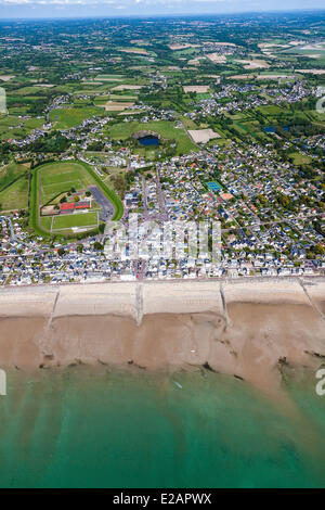 France, Manche, Agon Coutainville (vue aérienne) Banque D'Images