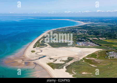 France, Manche, Blainville sur Mer, le Havre de Blainville (vue aérienne) Banque D'Images