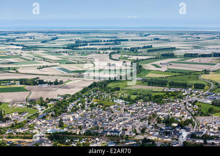 France, Manche, Pontorson (vue aérienne) Banque D'Images