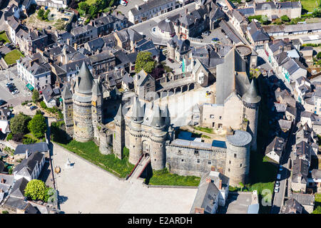 La France, de l'Ille et Vilaine, Vitré, château de vitré (vue aérienne) Banque D'Images