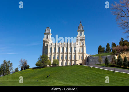 United States, Utah, Manti, Temple Mormon Banque D'Images