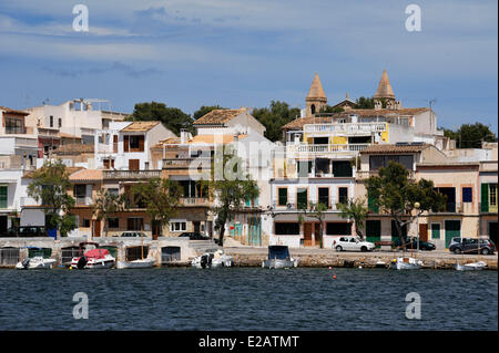 L'Espagne, Îles Baléares, Mallorca Portocolom, port de la vieille ville Banque D'Images