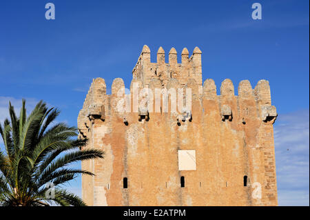 L'Espagne, Îles Baléares, Mallorca, Canyamel, Capdepera Tower Banque D'Images