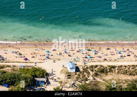 France, Charente Maritime, Ile d'Oléron, Saint Georges d'Oléron, Boyardville plage (vue aérienne) Banque D'Images